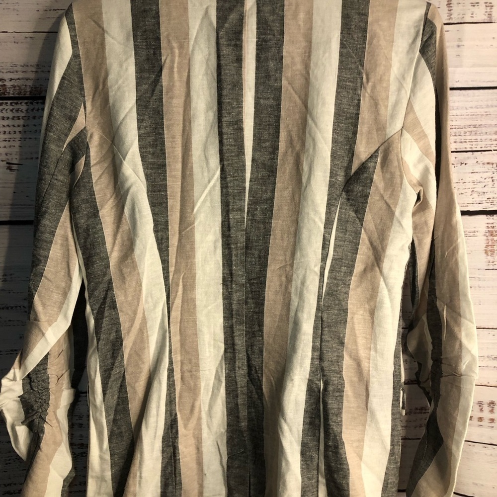Venus Striped Blazer - Gray, Cream, Tan - Picture 13 of 15